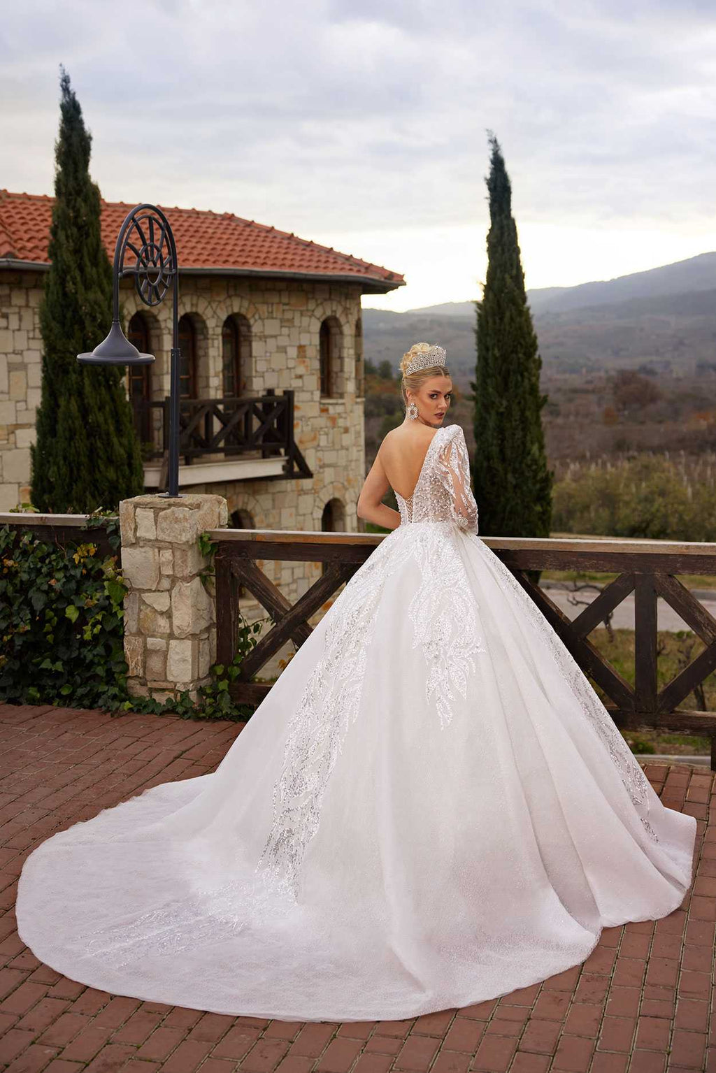 Fascinating Stylish One Shoulder Cathedral Train Lace Wedding Dress With Pearls 36 Fascinating Stylish One Shoulder Cathedral Train Lace Wedding Dress With Pearls 36