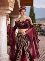 buy crop top velvet gold lace applique velvet henna dress with long sleeves online 