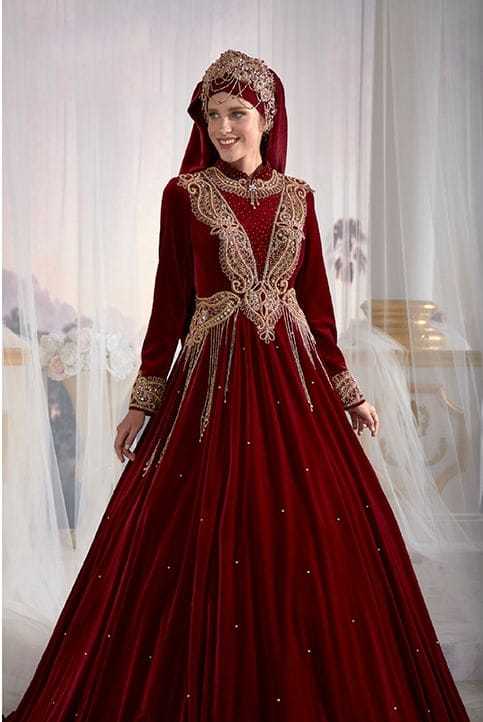 Long-Red-Velvet-Evening-Maxi-Dress-Ottoman-Sultan-Caftan