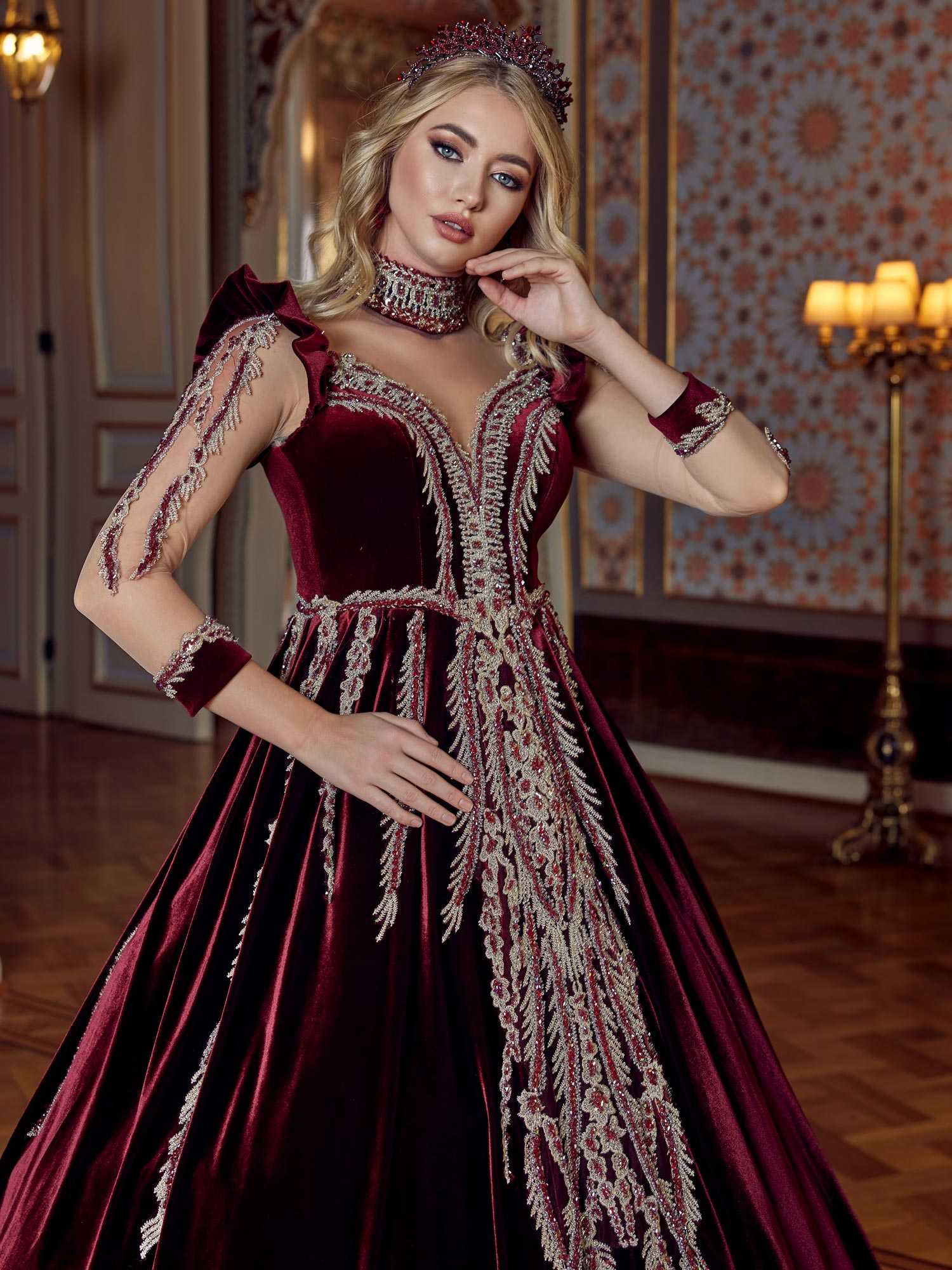 Elegant Maroon Sweetheart Long Sequin Ball Gown Party Dress - 36 Elegant Maroon Sweetheart Long Sequin Ball Gown Party Dress - 36