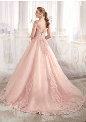 Online Custom Gowns Pale Yellowish Prom Dress Cold Shoulder Tulle Dress Open Back Guipure Lace Embellished Appliques (2)