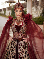 buy heavy embroidered gold applique henna gown kaftan dress online