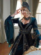 buy affordable luxury princess look frill sleeves swetheart neck velvet wedding party henna night gown online henna gowns shop