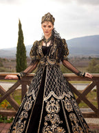 Buy long juliet sleeve gold embroidered bridal henna party gown plus sizes online turkish henna dresses