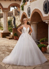 buy Modest Romantic Boho Deep V Neck Floral Lace Corset Bridal Dress plus custom sizes online wedding boutiques