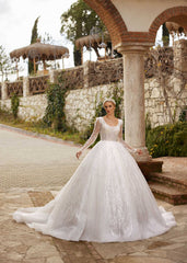 buy fairy long fancy sleeve full sequins traditional classic princess wedding bridal dresses online
