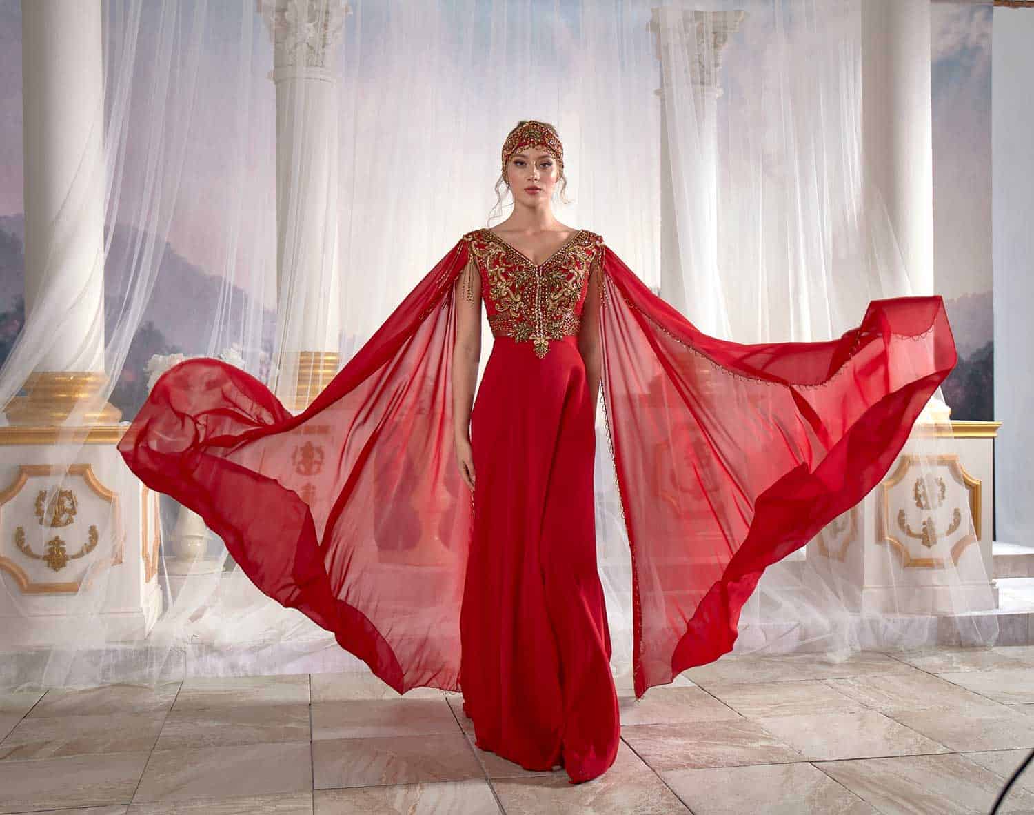 cute red caftan dresses online shopping (2)