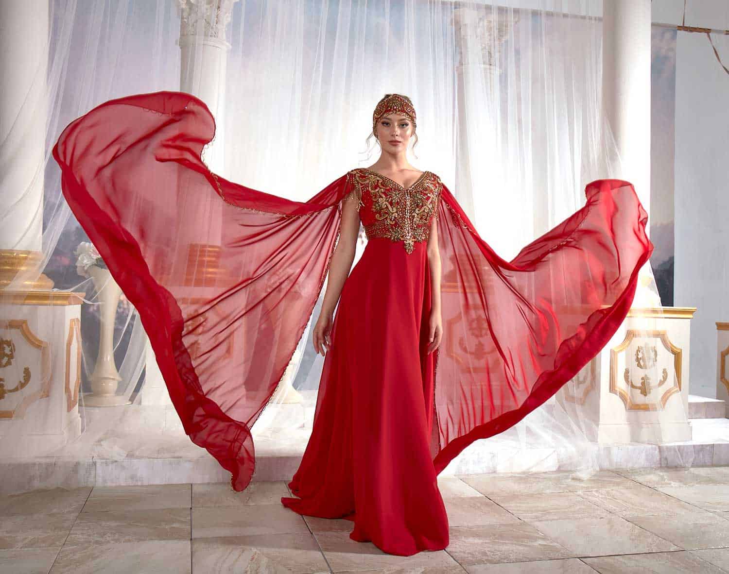 cute red caftan dresses online shopping (3)