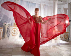 cute red caftan dresses online shopping (4)