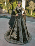 buy Embroidery Long Sleeve Green Bridal Dress online kaftan shop