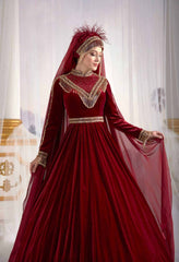 hijab clothing - ottoman caftan online shopping muslim party long dress henna night (3)