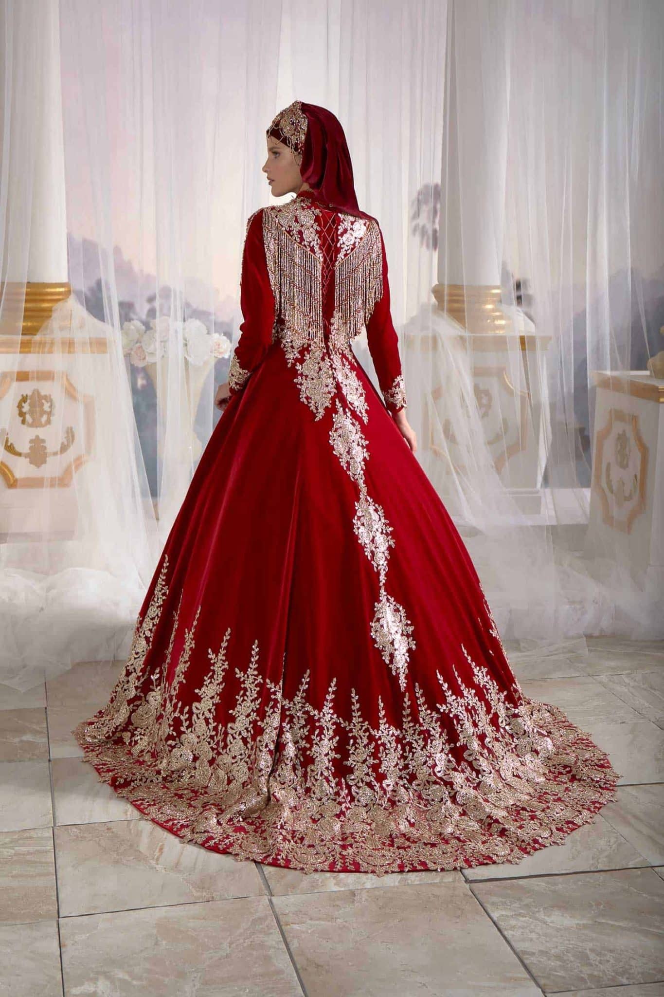 kaftans online shopping long red party dresses online muslim hijab clothing luxury (1)