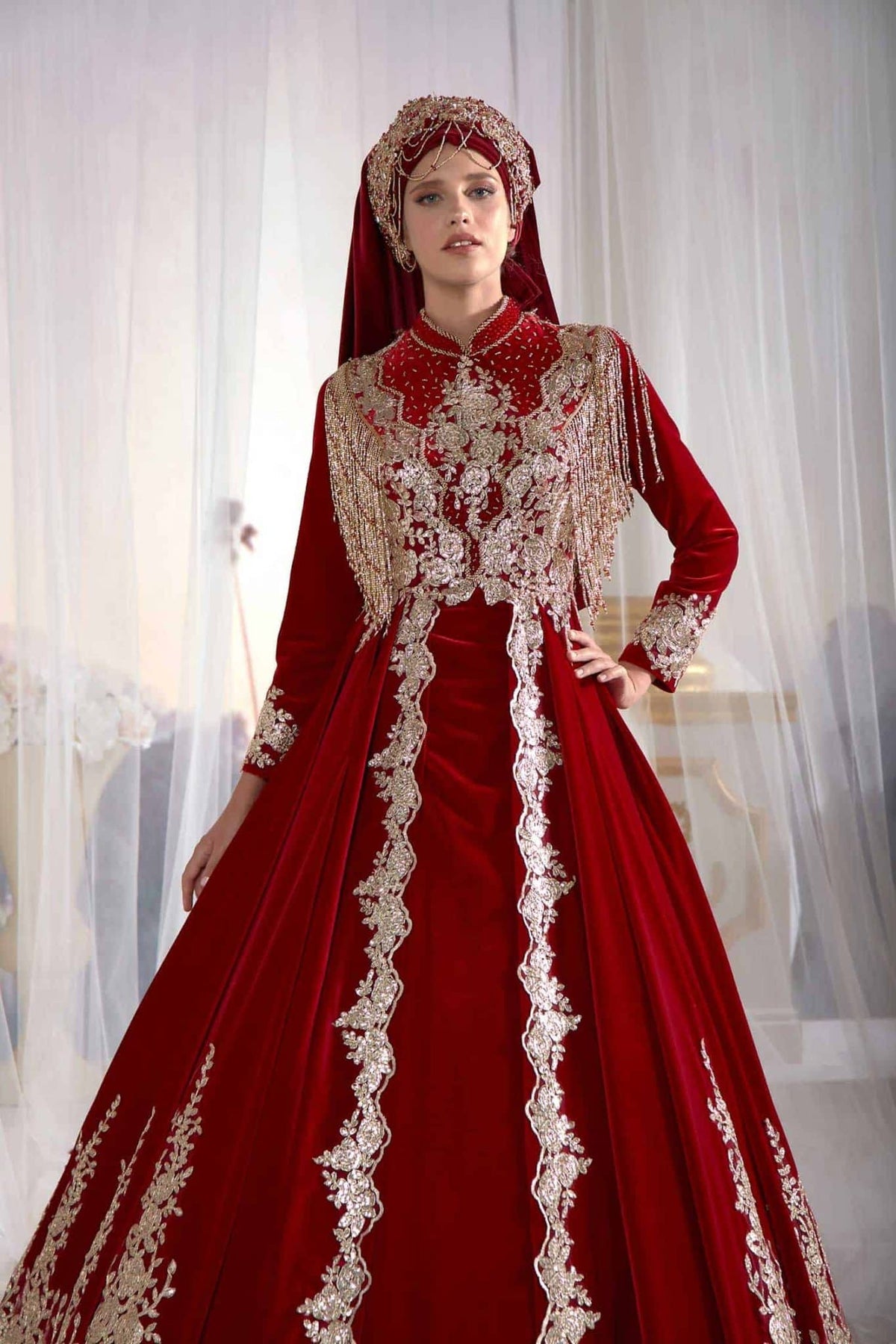 kaftans online shopping long red party dresses online muslim hijab clothing luxury (3)