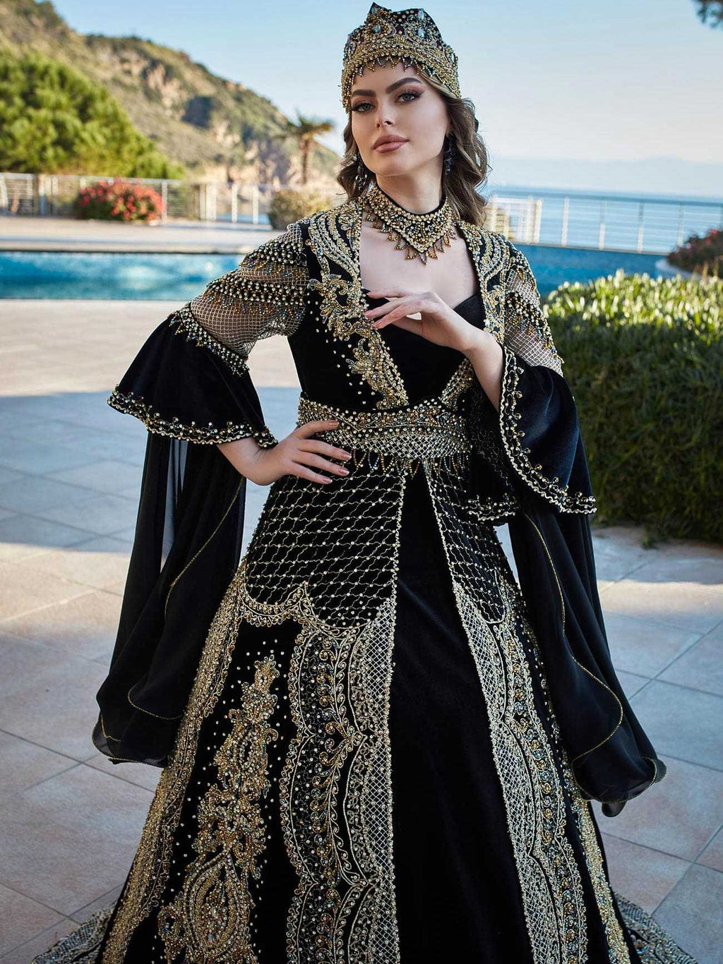 buy Navy Blue  Long Henna Bridal Dress
