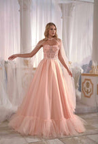 prom dress shopping Pale Yellowish Satin Prom Dress Luxury Cold Shoulder Pleated Embellished With Tulle Cape Back (3)