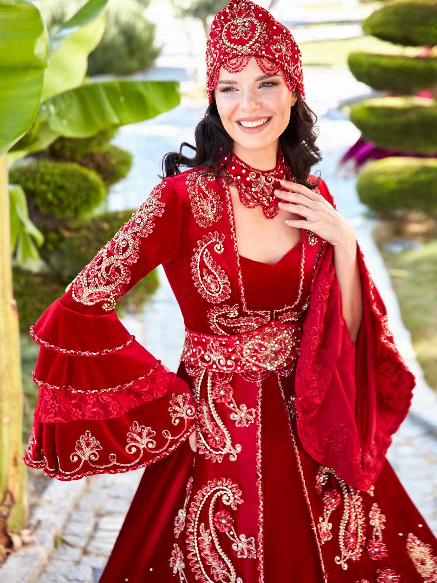 Traditional Red Turkish Henna Dress 38